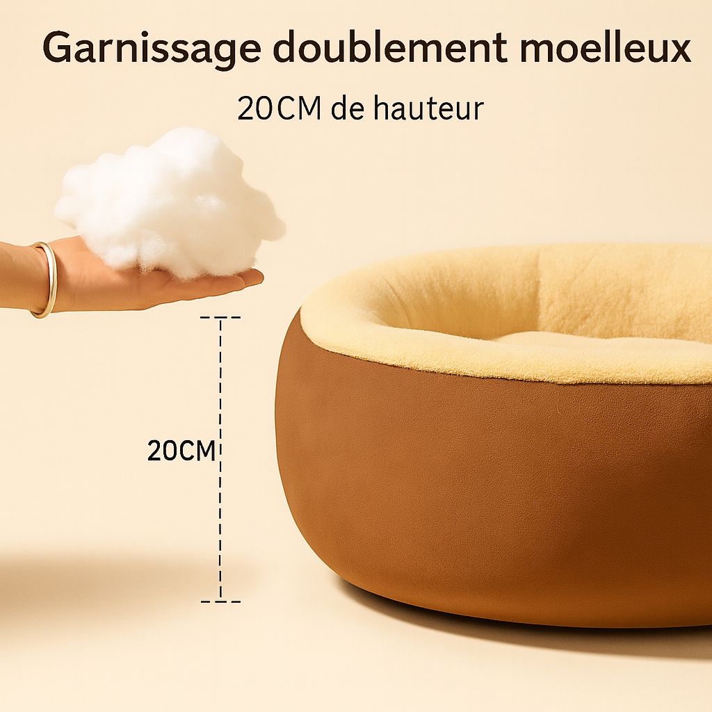 Plush Oval Pet Bed for Dogs and Cats,