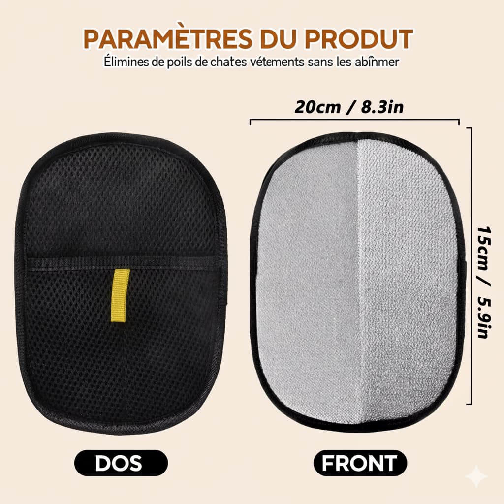 Gants Anti-Poils pour Animaux – Retrait Rapide des Poils