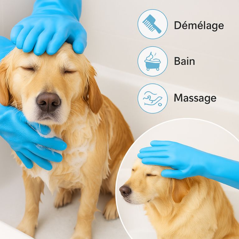 2Pcs Pet Grooming Cleaning Gloves Dog Massage Bathing Cleaning Glove Soft Silicone Hair Removal Glove Hand Skin Protection Glove