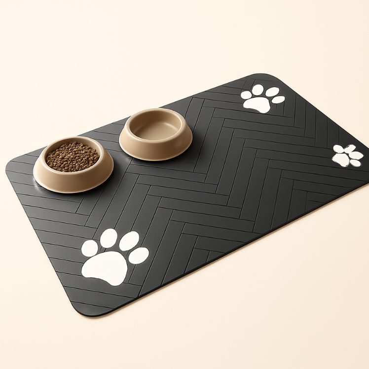 S（little kitten ）、M、L bsorbent Pet Feeding Mat, Waterproof Placemat for Dog & Cat Food & Water Bowls, Quick-Dry Rubber Backing