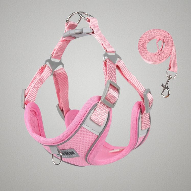 Dog Harness Leash Set for Small Medium Dog Cat Chest Strap Reflective Dog Clothes Vest Set Chihuahua Outdoor Walking Pet Supplie