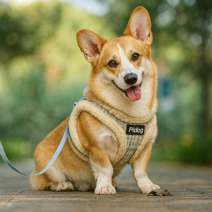 Winter Warm Dog Harness Vest Soft Padded Pet Chihuahua Puppy Harness Leash Set Adjustable For Small Medium Dogs French Bulldog