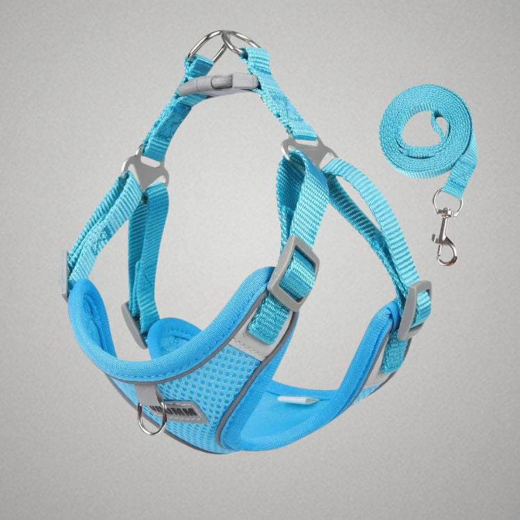 Dog Harness Leash Set for Small Medium Dog Cat Chest Strap Reflective Dog Clothes Vest Set Chihuahua Outdoor Walking Pet Supplie