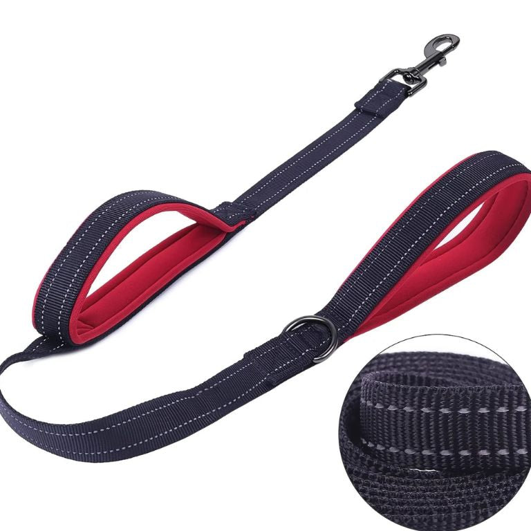 Dog Leashes Outdoor Travel Dog Training Chain Heavy Duty Double Handle Lead for Greater Control Safety Training Dual Handle