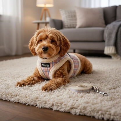 Winter Warm Dog Harness Vest Soft Padded Pet Chihuahua Puppy Harness Leash Set Adjustable For Small Medium Dogs French Bulldog