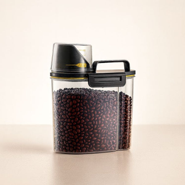 1.5kg/2kg Dog Cat Food Pail Plastic Storage Tank with Measuring Cup Container Moisture-proof Sealed Jar Pet Supplies Accessories