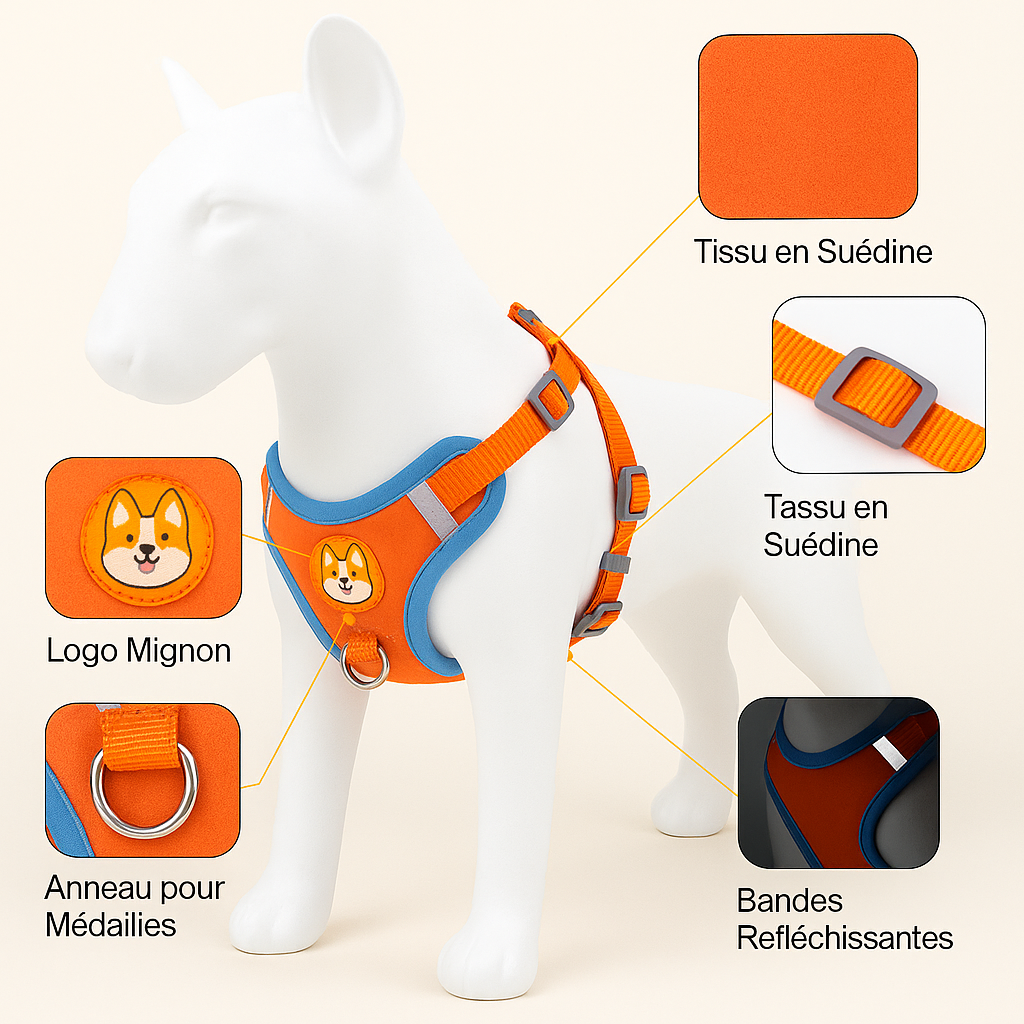 Dogs Adjustable Harness Leash Set for Small Medium Dogs Harness Vest Reflective Puppy Chest Strap Pet Walking Outdoor Supplies