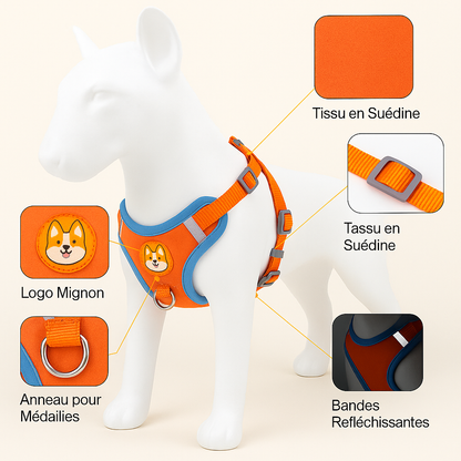 Dogs Adjustable Harness Leash Set for Small Medium Dogs Harness Vest Reflective Puppy Chest Strap Pet Walking Outdoor Supplies