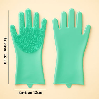 2Pcs Pet Grooming Cleaning Gloves Dog Massage Bathing Cleaning Glove Soft Silicone Hair Removal Glove Hand Skin Protection Glove