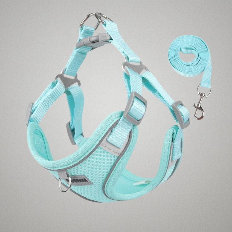 Dog Harness Leash Set for Small Medium Dog Cat Chest Strap Reflective Dog Clothes Vest Set Chihuahua Outdoor Walking Pet Supplie