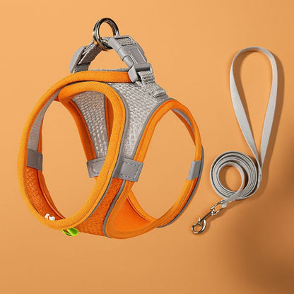 Dog Harness Leash Set for Small Dogs French Bulldog Chihuahua Pug Outdoor Walking Lead Leash Adjustable Puppy Cat Harness Vest