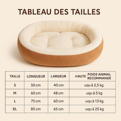 Plush Oval Pet Bed for Dogs and Cats,