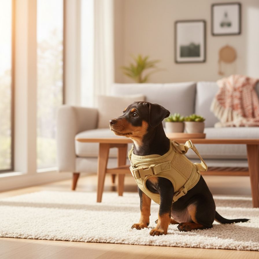 Tactical Puppy Harness Leash For Small Dogs Cats Adjustable Kitten Vest For Military Service Dog Working Training Walking