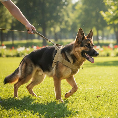 Tactical Anti-Pull Dog Harness - 1000D Nylon Adjustable for Large Dogs, Outdoor Training Vest with Handle & Reflective