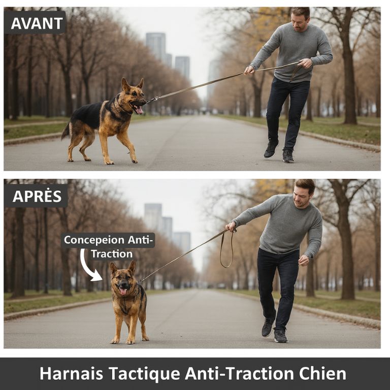 Tactical Anti-Pull Dog Harness - 1000D Nylon Adjustable for Large Dogs, Outdoor Training Vest with Handle & Reflective