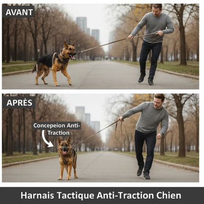 Tactical Anti-Pull Dog Harness - 1000D Nylon Adjustable for Large Dogs, Outdoor Training Vest with Handle & Reflective