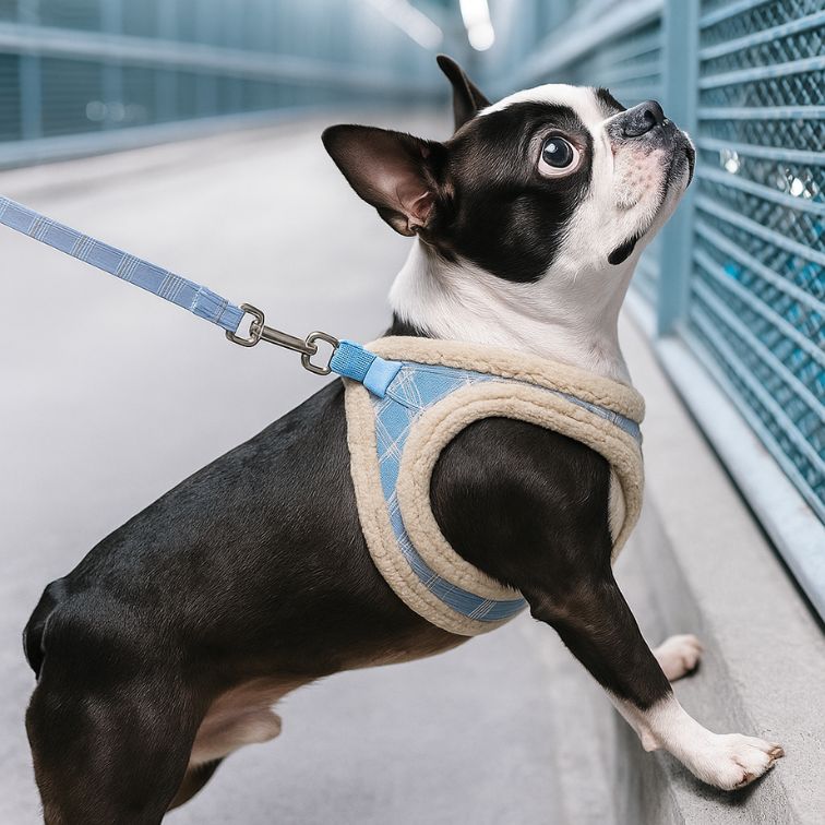 Winter Warm Dog Harness Vest Soft Padded Pet Chihuahua Puppy Harness Leash Set Adjustable For Small Medium Dogs French Bulldog