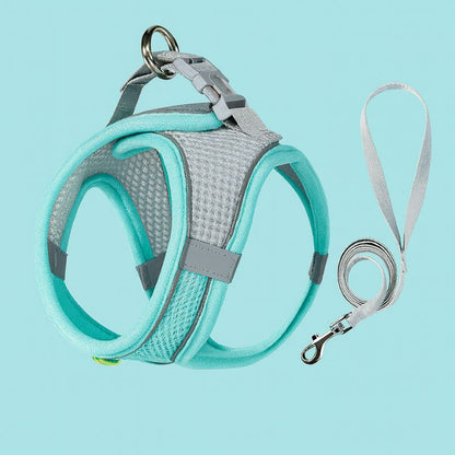 Dog Harness Leash Set for Small Dogs French Bulldog Chihuahua Pug Outdoor Walking Lead Leash Adjustable Puppy Cat Harness Vest