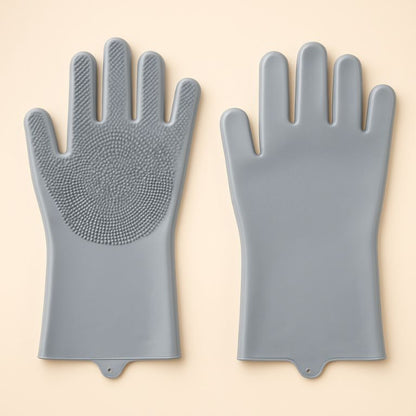 2Pcs Pet Grooming Cleaning Gloves Dog Massage Bathing Cleaning Glove Soft Silicone Hair Removal Glove Hand Skin Protection Glove