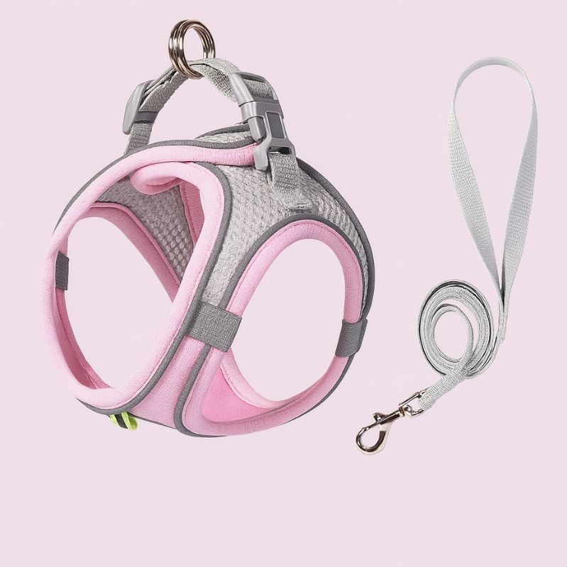 Dog Harness Leash Set for Small Dogs French Bulldog Chihuahua Pug Outdoor Walking Lead Leash Adjustable Puppy Cat Harness Vest