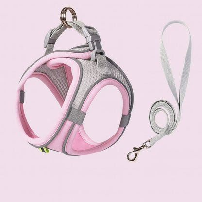 Dog Harness Leash Set for Small Dogs French Bulldog Chihuahua Pug Outdoor Walking Lead Leash Adjustable Puppy Cat Harness Vest