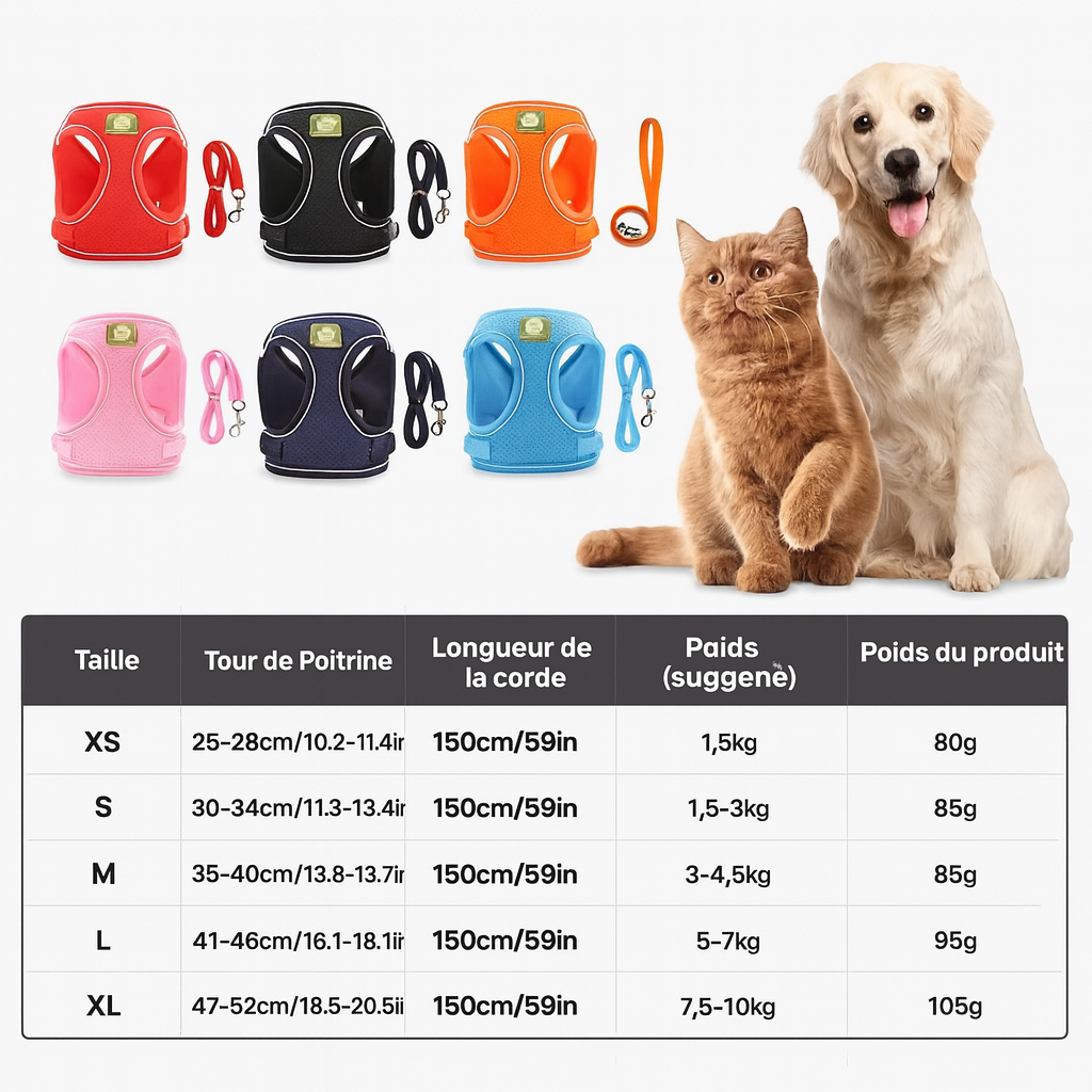 Reflective Pet Harness And Leash Set For Dog & Cat, No Pull Dog Vest Harness With Breathable Mesh