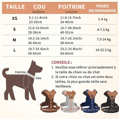 HP521-1--Classics Pet Dog Harness, Adjust with Durable Webbing, Anti-Deformation Alloy Ring, 4 Points Adjustable.