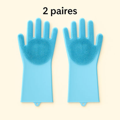 2Pcs Pet Grooming Cleaning Gloves Dog Massage Bathing Cleaning Glove Soft Silicone Hair Removal Glove Hand Skin Protection Glove