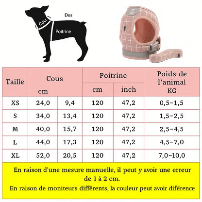 Nylon Dog Harness Breathable Mesh Vest Adjustable Dog Harness and Leash Set for Small Dogs Cats Reflective Pet Collar for Puppy