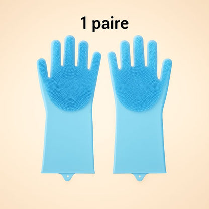 2Pcs Pet Grooming Cleaning Gloves Dog Massage Bathing Cleaning Glove Soft Silicone Hair Removal Glove Hand Skin Protection Glove