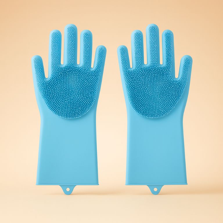 2Pcs Pet Grooming Cleaning Gloves Dog Massage Bathing Cleaning Glove Soft Silicone Hair Removal Glove Hand Skin Protection Glove