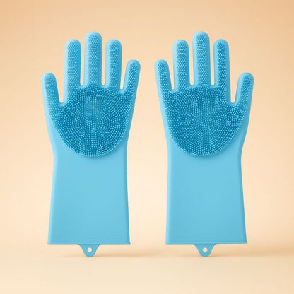 2Pcs Pet Grooming Cleaning Gloves Dog Massage Bathing Cleaning Glove Soft Silicone Hair Removal Glove Hand Skin Protection Glove