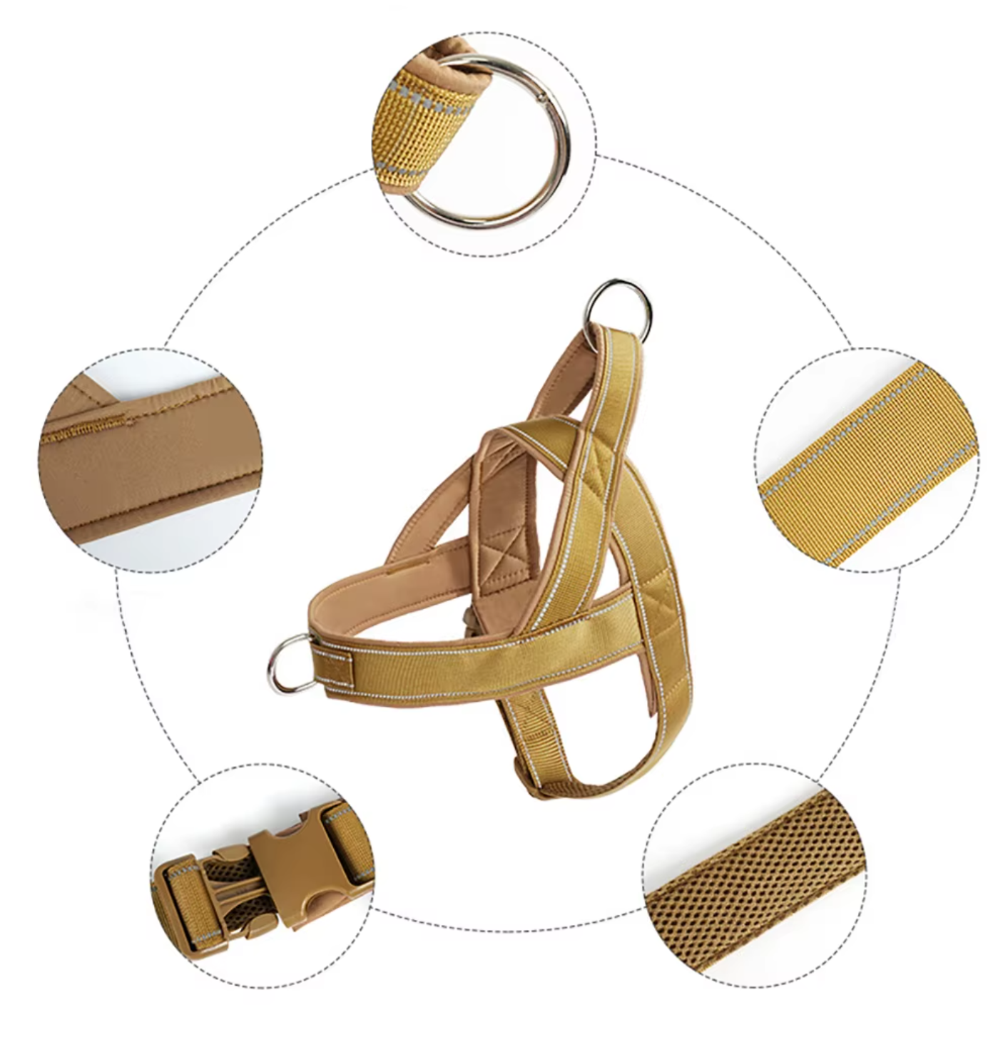 Tactical Anti-Pull Dog Harness - 1000D Nylon Adjustable for Large Dogs, Outdoor Training Vest with Handle & Reflective