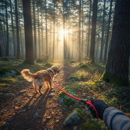 Reflective Dog Leash With Comfortable Padded Handle - Double Heavy Duty Traction Rope For Strong Dogs - Enhance Safety And Contr