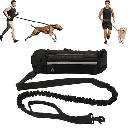 Hands Free Dog Leash for Running Walking Reflective Leash with Waist Bag Retractable Elastic Belt Dog Traction Rope Pet Products