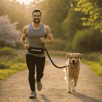 Hands Free Dog Leash for Running Walking Reflective Leash with Waist Bag Retractable Elastic Belt Dog Traction Rope Pet Products