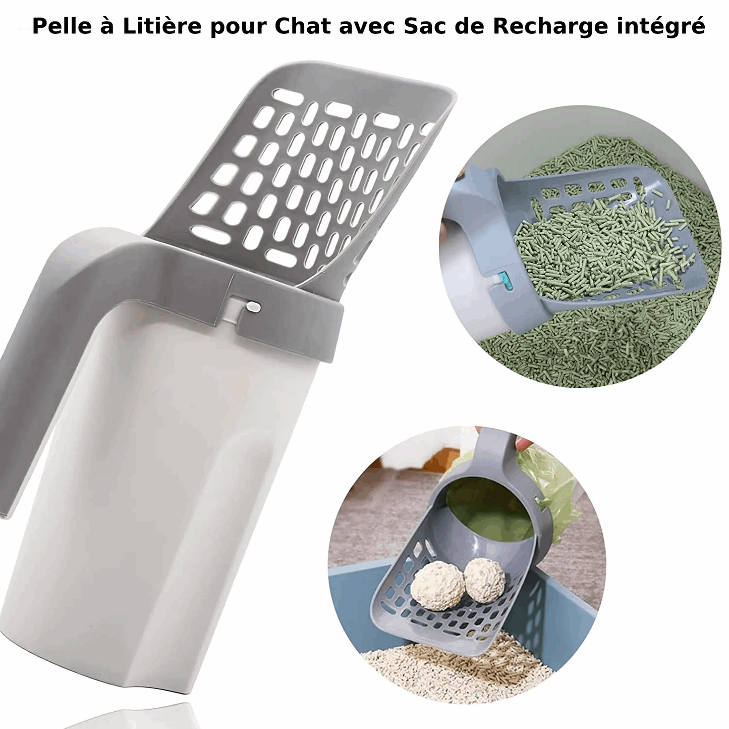 Pelle à Litière pour Chat avec Sac de Recharge