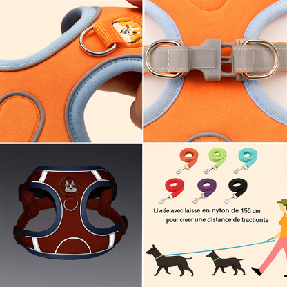 Dogs Adjustable Harness Leash Set for Small Medium Dogs Harness Vest Reflective Puppy Chest Strap Pet Walking Outdoor Supplies