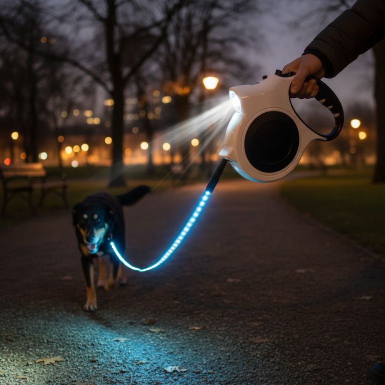 1pc Illuminated Retractable Dog Leash -16ft, Adjustable,ldeal For Medium And Large Dogs, Perfect For Nighttime Walks And Runs